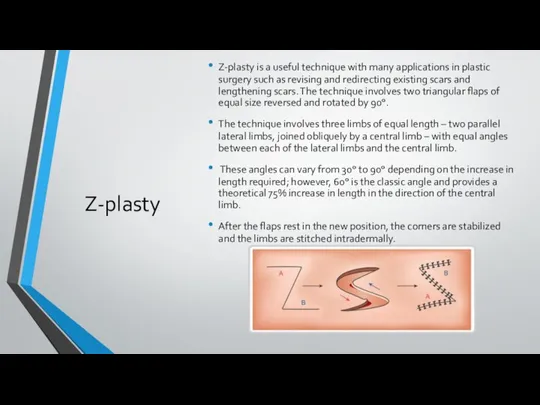 Z-plasty Z-plasty is a useful technique with many applications in plastic