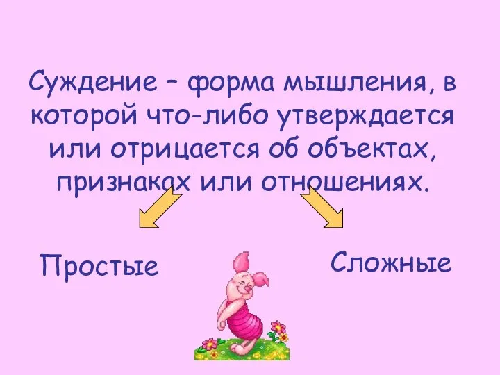 Суждение – форма мышления, в которой что-либо утверждается или отрицается об