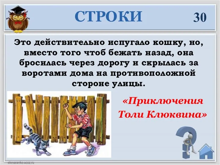 «Приключения Толи Клюквина» 30 Это действительно испугало кошку, но, вместо того