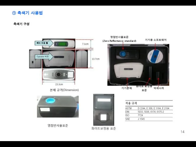 ① 측색기 사용법 측색기 구성