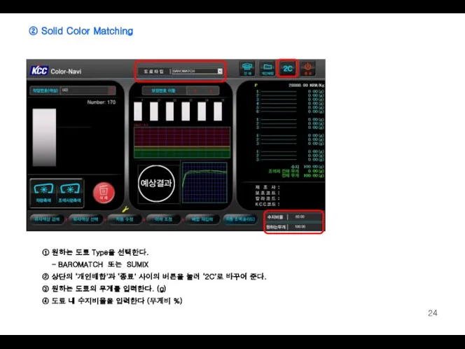 ② Solid Color Matching ① 원하는 도료 Type을 선택한다. - BAROMATCH