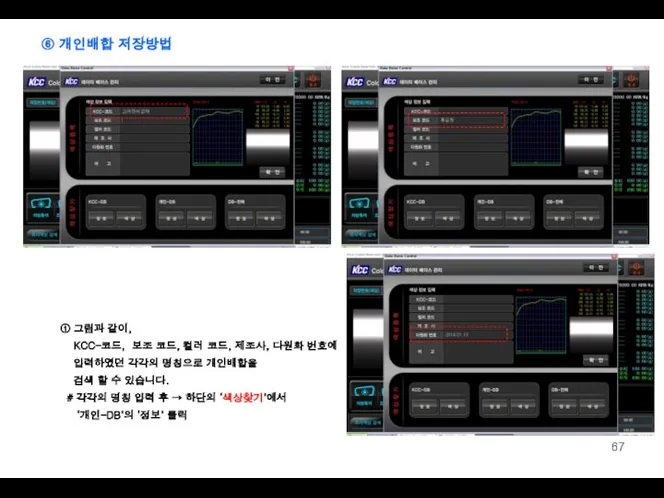 ① 그림과 같이, KCC-코드, 보조 코드, 컬러 코드, 제조사, 다원화 번호에