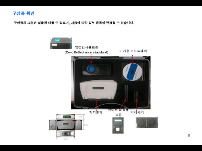 구성품 확인 구성품의 그림은 실물과 다를 수 있으며, 사정에 따라 일부 품목이 변경될 수 있습니다.