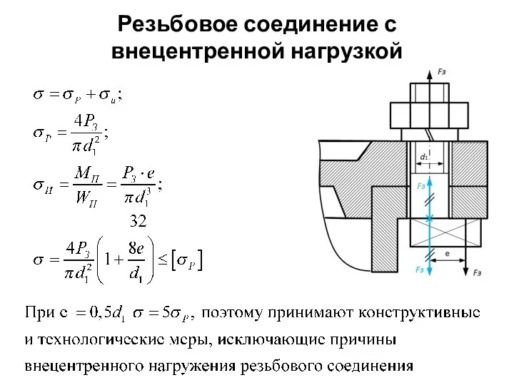 Резьбовое соединение с внецентренной нагрузкой