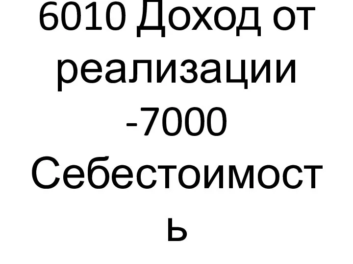 6010 Доход от реализации -7000 Себестоимость