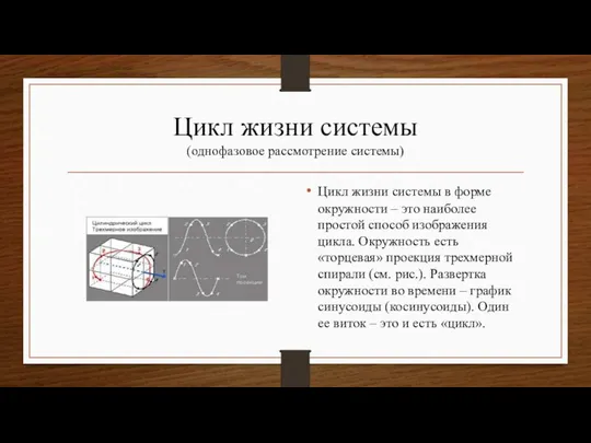 Цикл жизни системы (однофазовое рассмотрение системы) Цикл жизни системы в форме