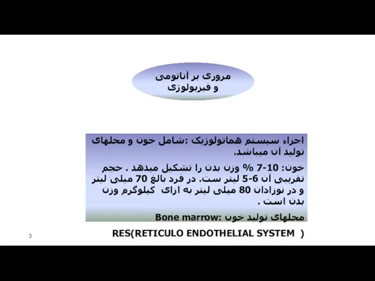 مروری بر آناتومی و فیزیولوژی اجزاء سیستم هماتولوژیک :شامل خون و