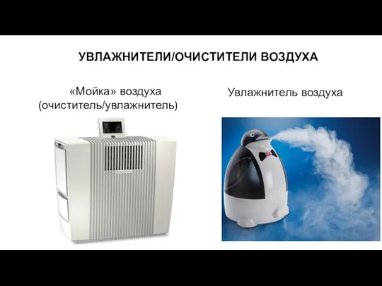 УВЛАЖНИТЕЛИ/ОЧИСТИТЕЛИ ВОЗДУХА «Мойка» воздуха (очиститель/увлажнитель) Увлажнитель воздуха