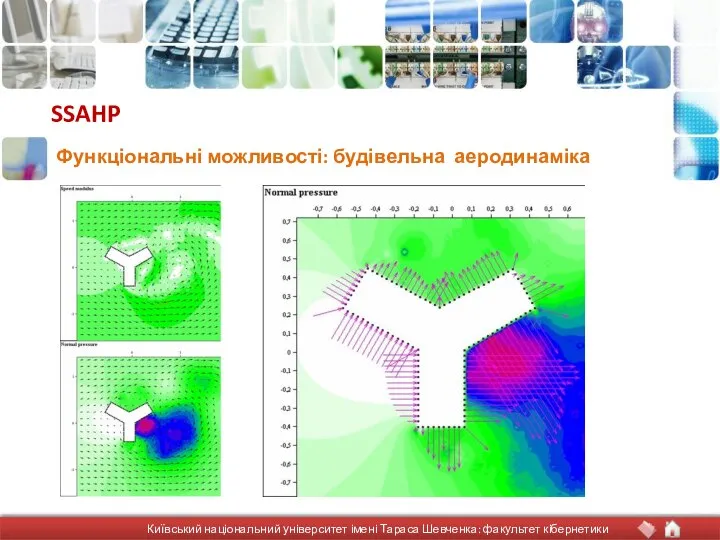 SSAHP Функціональні можливості: будівельна аеродинаміка Київський національний університет імені Тараса Шевченка: факультет кібернетики