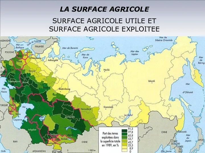 LA SURFACE AGRICOLE SURFACE AGRICOLE UTILE ET SURFACE AGRICOLE EXPLOITEE