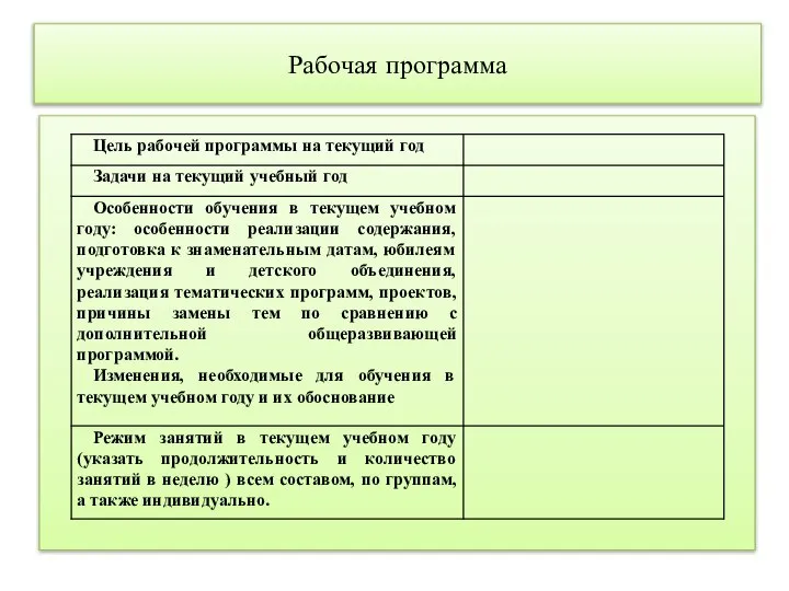 Рабочая программа