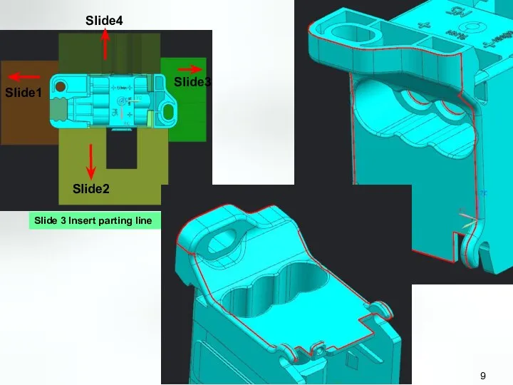 Slide 3 Insert parting line Slide3 Slide1 Slide2 Slide4