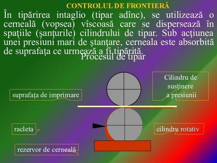 În tipărirea intaglio (tipar adînc), se utilizează o cerneală (vopsea) vîscoasă