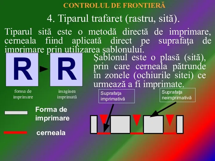 Tiparul sită este o metodă directă de imprimare, cerneala fiind aplicată