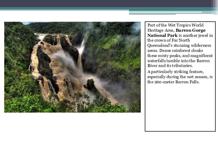 Part of the Wet Tropics World Heritage Area, Barron Gorge National