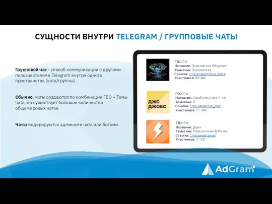 СУЩНОСТИ ВНУТРИ TELEGRAM / ГРУППОВЫЕ ЧАТЫ Групповой чат - способ коммуникации