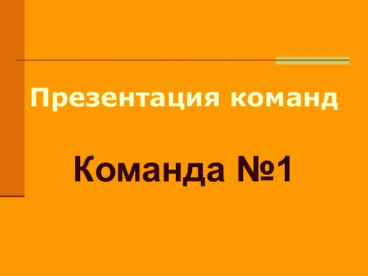 Презентация команд Команда №1