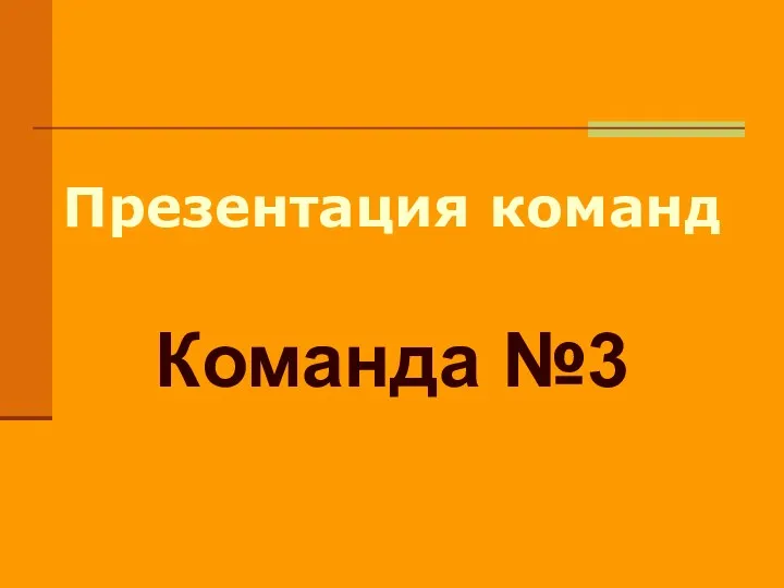 Презентация команд Команда №3