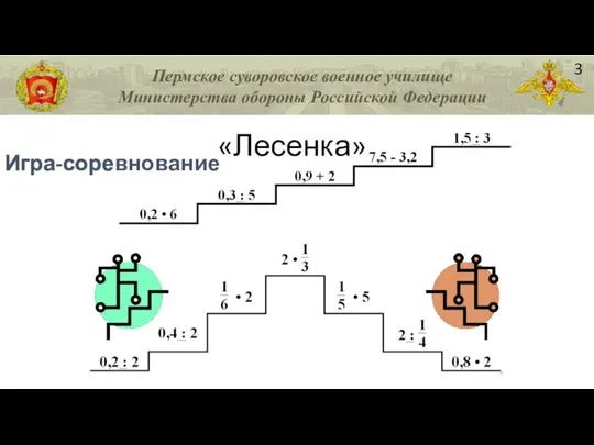 Пермское суворовское военное училище Министерства обороны Российской Федерации 3 «Лесенка» Игра-соревнование