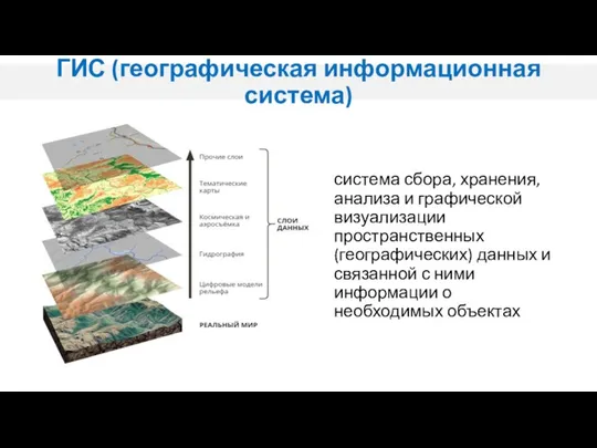 ГИС (географическая информационная система) система сбора, хранения, анализа и графической визуализации