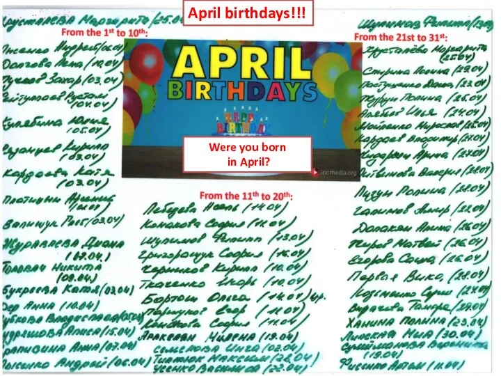 April birthdays!!! Were you born in April?