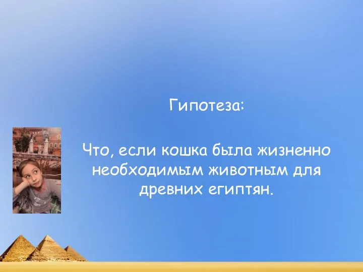 Гипотеза: Что, если кошка была жизненно необходимым животным для древних египтян.