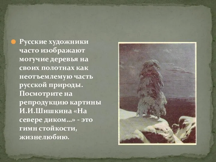 Русские художники часто изображают могучие деревья на своих полотнах как неотъемлемую