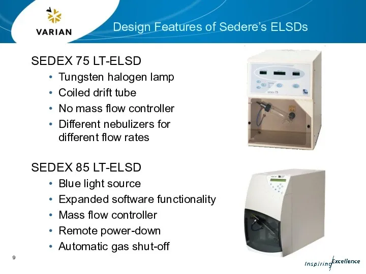 SEDEX 85 LT-ELSD Blue light source Expanded software functionality Mass flow