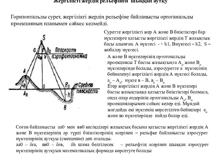 Жергілікті жердің рельефінен шыққан аутқу Суретте жергілікті жер А және В