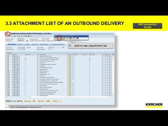 3.3 ATTACHMENT LIST OF AN OUTBOUND DELIVERY OSF-C | ALG-Eninge Manual