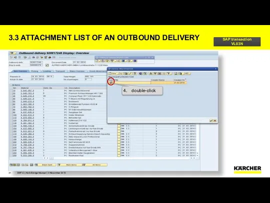 3.3 ATTACHMENT LIST OF AN OUTBOUND DELIVERY OSF-C | ALG-Eninge Manual