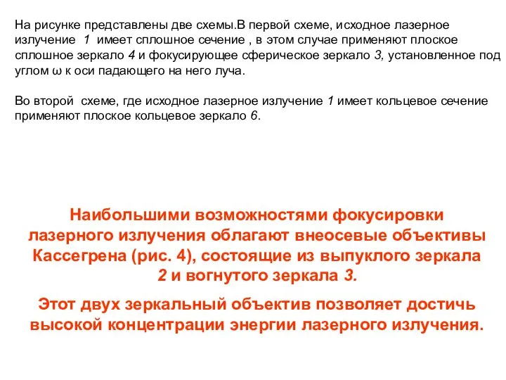 На рисунке представлены две схемы.В первой схеме, исходное лазерное излучение 1