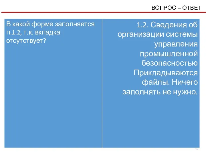 ВОПРОС – ОТВЕТ