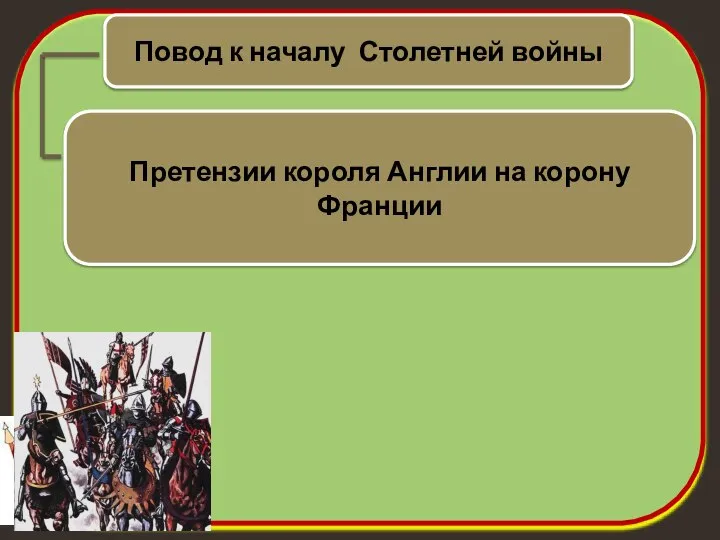 Повод к началу Столетней войны Претензии короля Англии на корону Франции