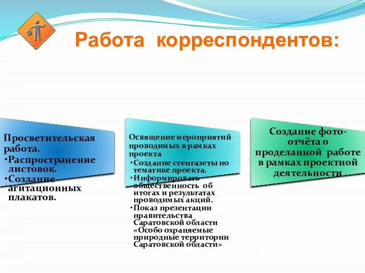 Просветительская работа. Распространение листовок. Создание агитационных плакатов. Освящение мероприятий проводимых в