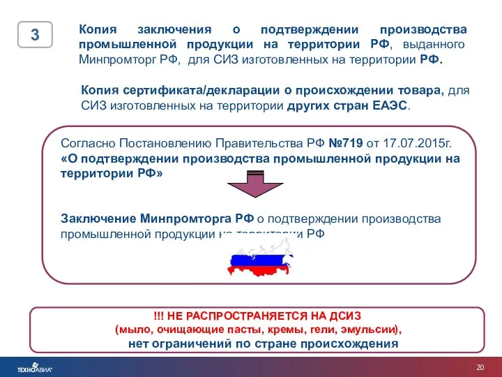 3 Копия заключения о подтверждении производства промышленной продукции на территории РФ,