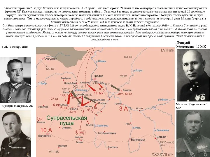 6-й механизированный корпус Хацкилевича входил в состав 10 –й армии Западного