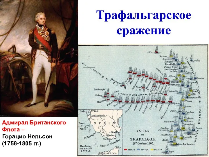 Трафальгарское сражение Адмирал Британского Флота – Горацио Нельсон (1758-1805 гг.)