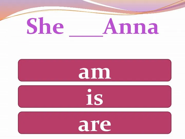 She ___Anna am is are