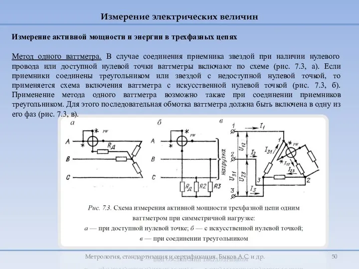 Измерение электрических величин Метрология, стандартизация и сертификация. Быков А.С. и др.