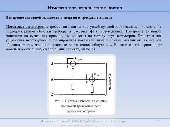 Измерение электрических величин Метрология, стандартизация и сертификация. Быков А.С. и др.
