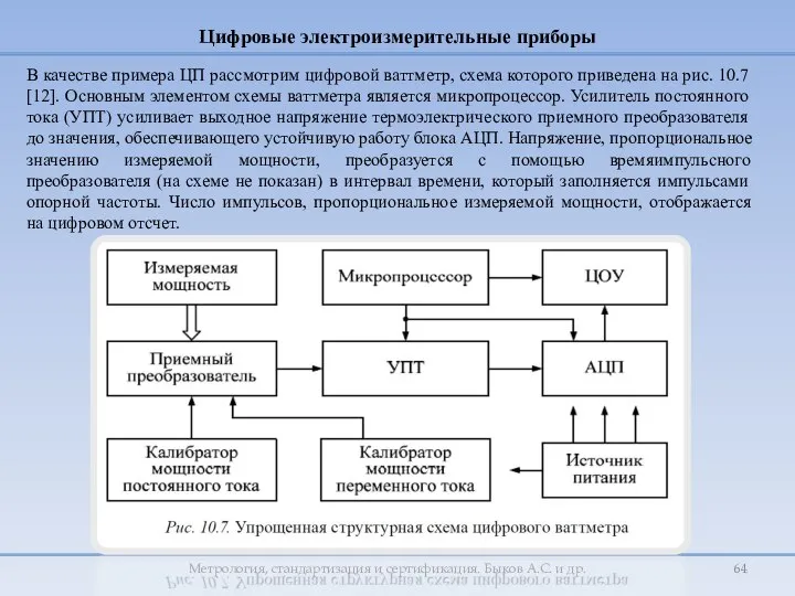 Метрология, стандартизация и сертификация. Быков А.С. и др. Цифровые электроизмерительные приборы