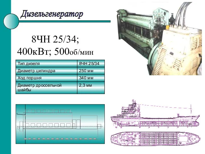 8ЧН 25/34; 400кВт; 500об/мин Дизельгенератор