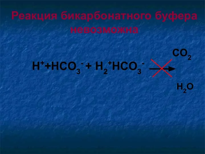 H++HCO3- + Н2+HCO3- Реакция бикарбонатного буфера невозможна CO2 Н2О