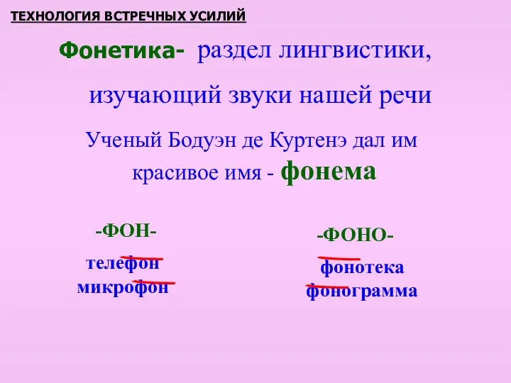 Ученый Бодуэн де Куртенэ дал им красивое имя - фонема -ФОН-