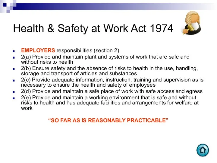 Health & Safety at Work Act 1974 EMPLOYERS responsibilities (section 2)