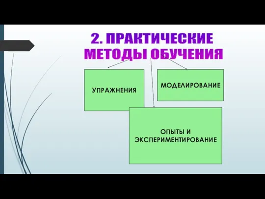 2. ПРАКТИЧЕСКИЕ МЕТОДЫ ОБУЧЕНИЯ УПРАЖНЕНИЯ ОПЫТЫ И ЭКСПЕРИМЕНТИРОВАНИЕ МОДЕЛИРОВАНИЕ