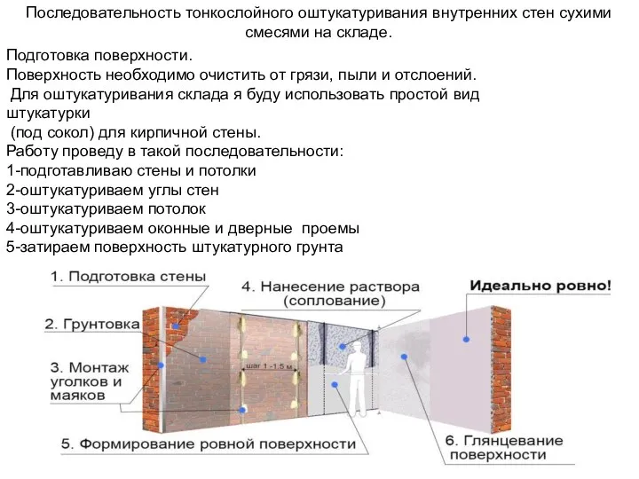 Подготовка поверхности. Поверхность необходимо очистить от грязи, пыли и отслоений. Для