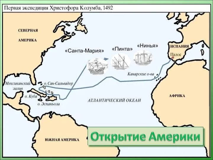 «Санта-Мария» «Пинта» «Нинья»