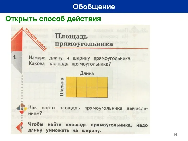 Обобщение Открыть способ действия